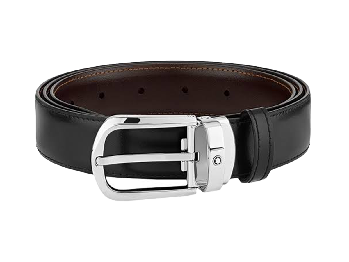 Horseshoe Buckle Black/Brown 30 MM Belt