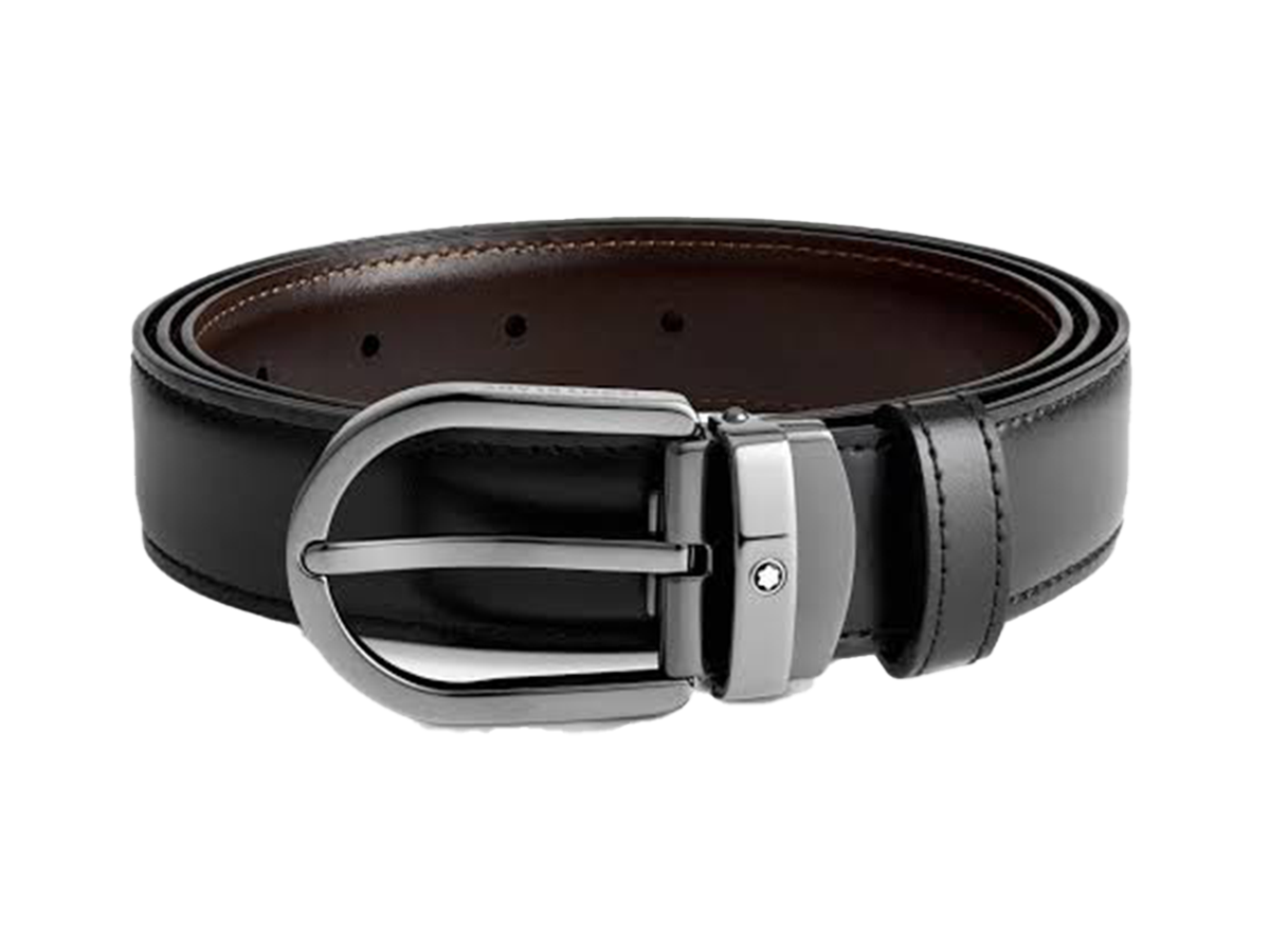 Horseshoe Buckle Black/Brown 30 MM Belt