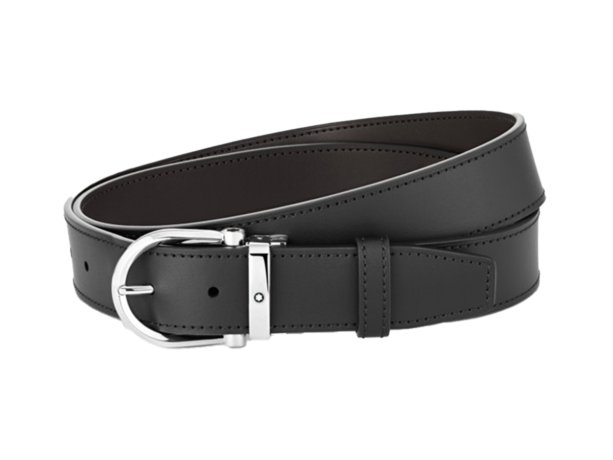 Horseshoe Buckle Black/Brown 35 MM Belt