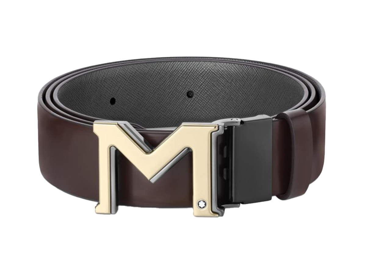 M Buckle Brown/Gray 35 MM Belt